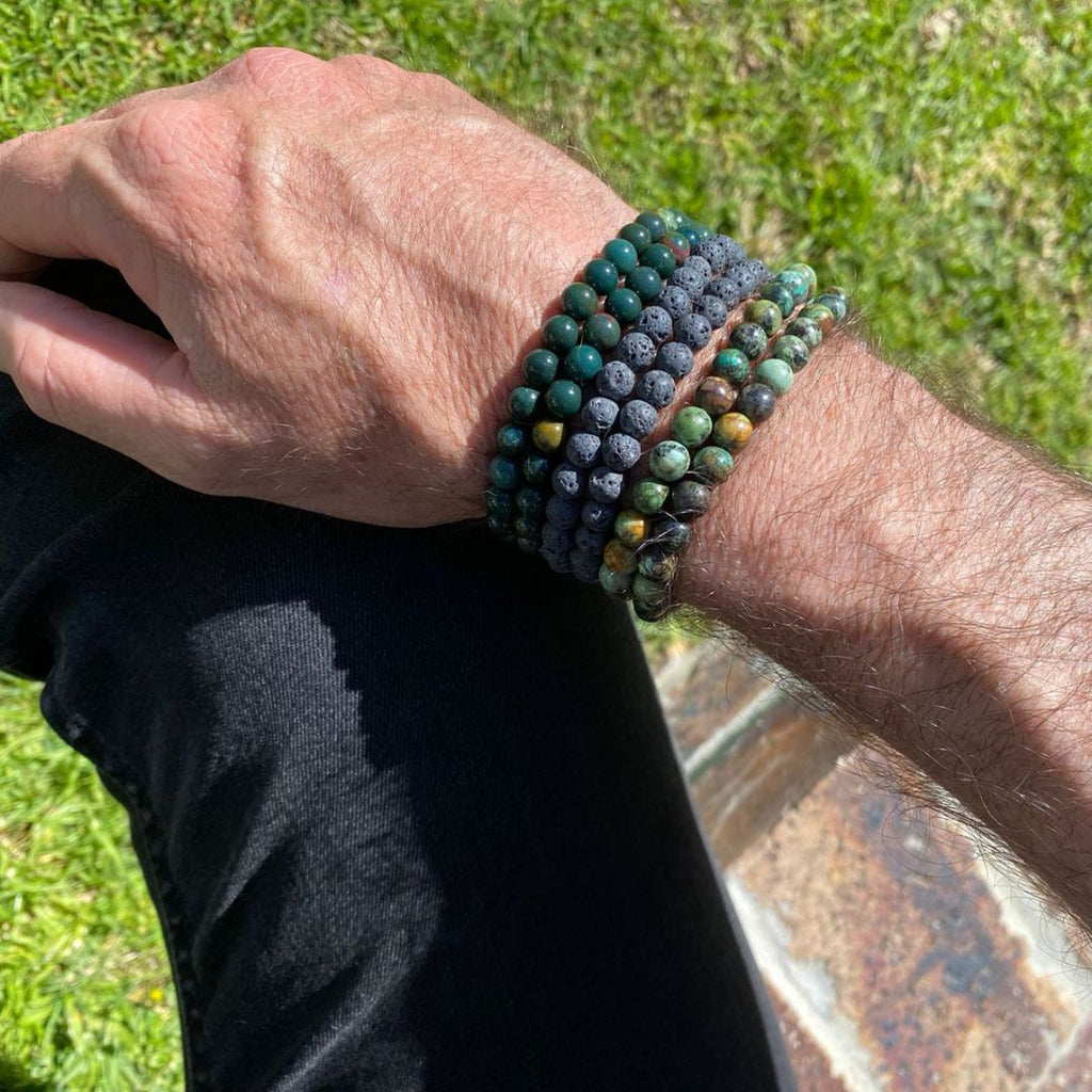 Heliotrope Stone Men's Bracelet