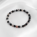 Black Tourmaline, Botswana Agate Mens Stone Bracelet - Robyn Real Jewels