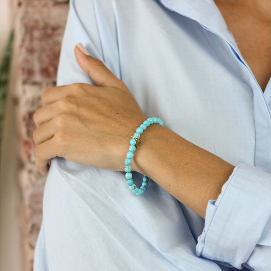 Faceted Turquoise Stone Bracelet - Robyn Real Jewels