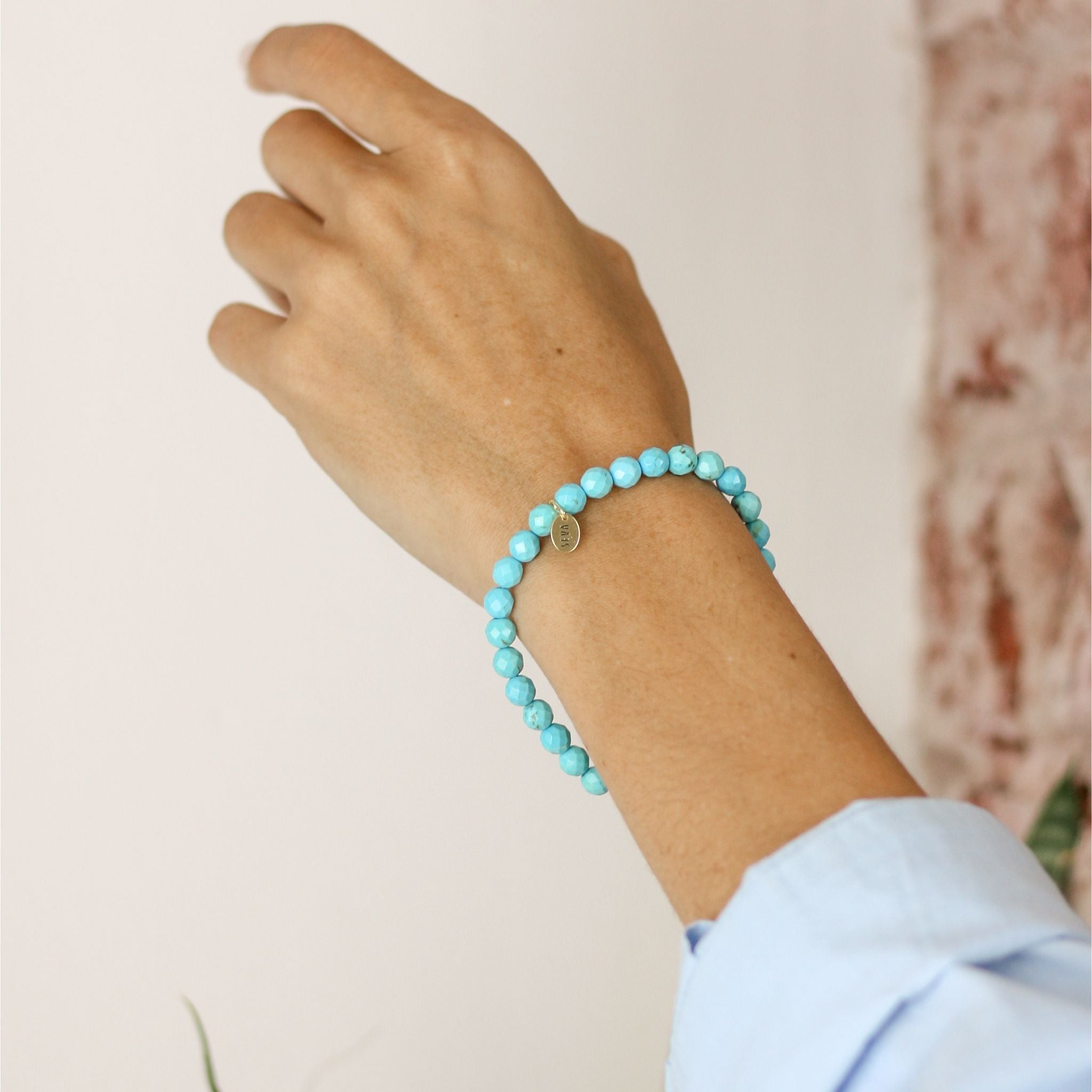 Faceted Turquoise Stone Bracelet - Robyn Real Jewels