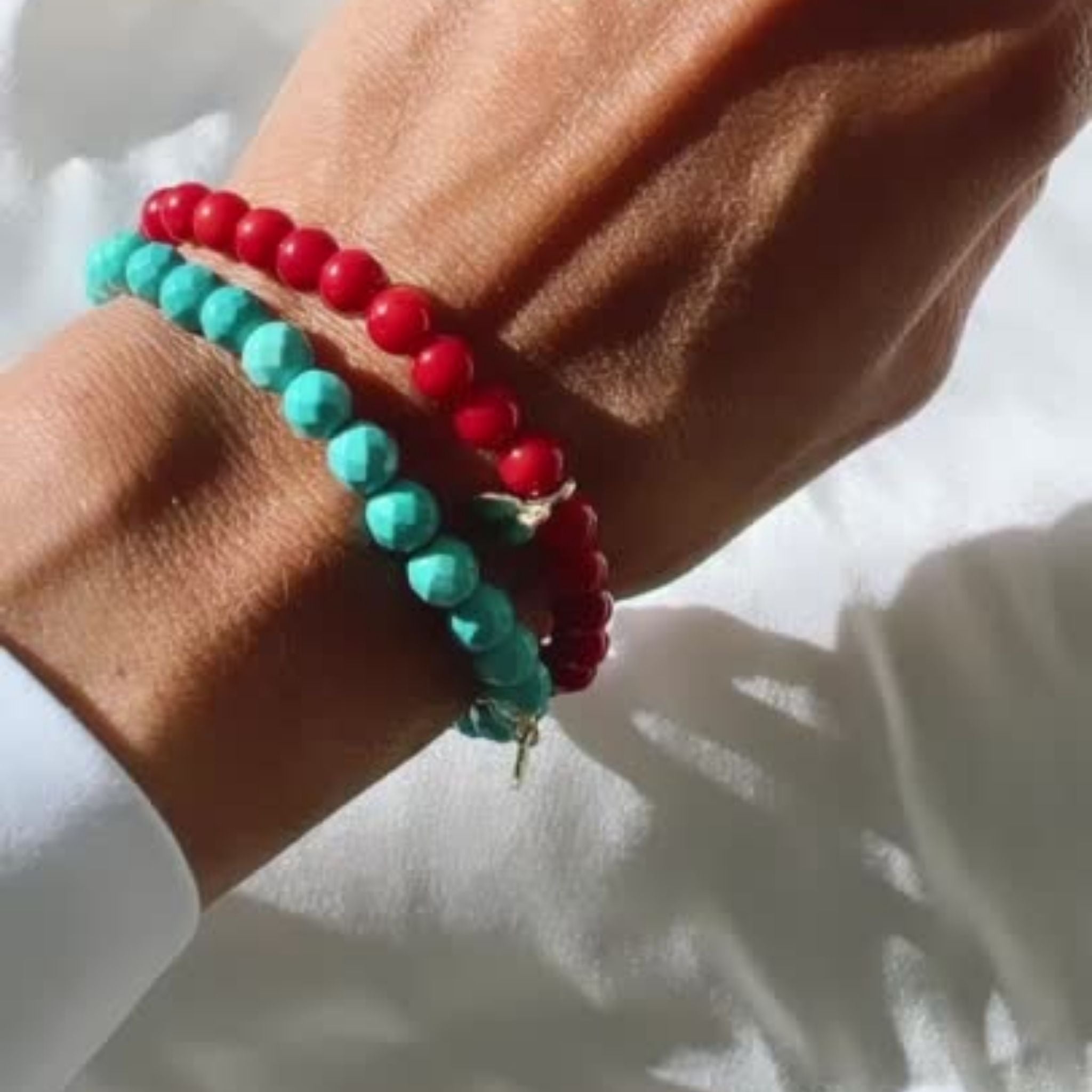 Faceted Turquoise Stone Bracelet - Robyn Real Jewels