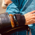 Beige Brown Agate Stone Bangle