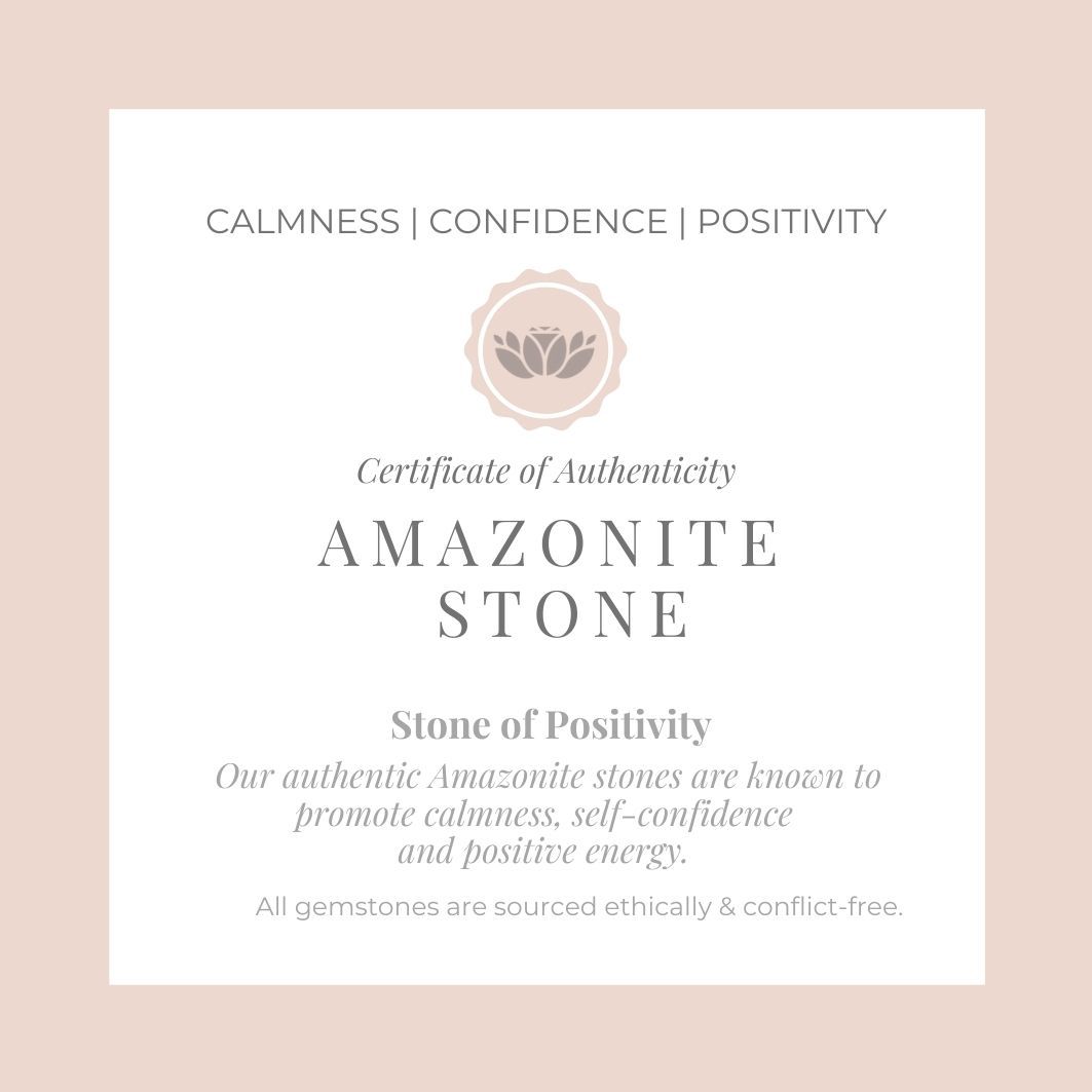Amazonite Stone Bracelet certificate