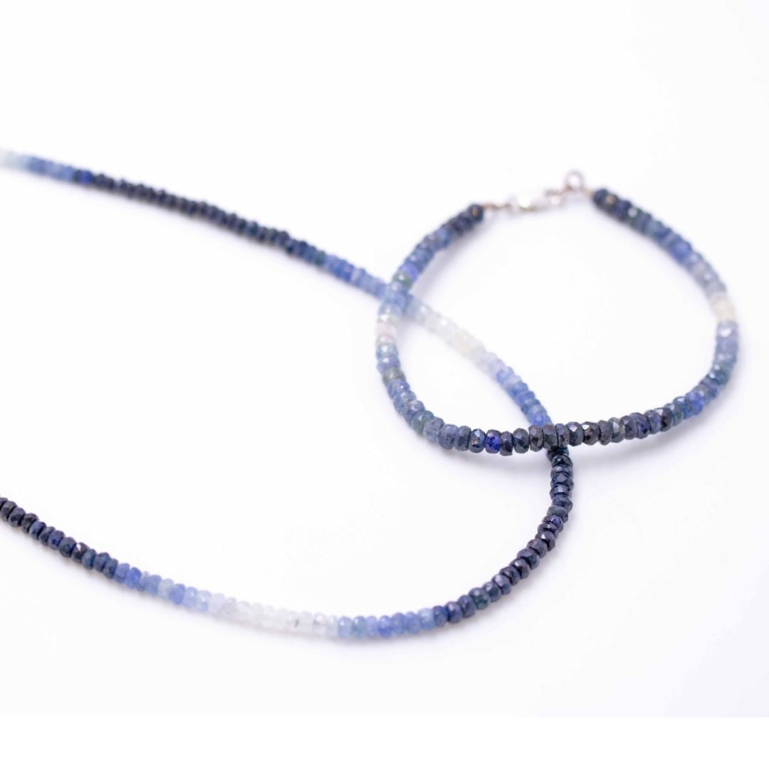 Sapphire Ombre button Stone Bracelet