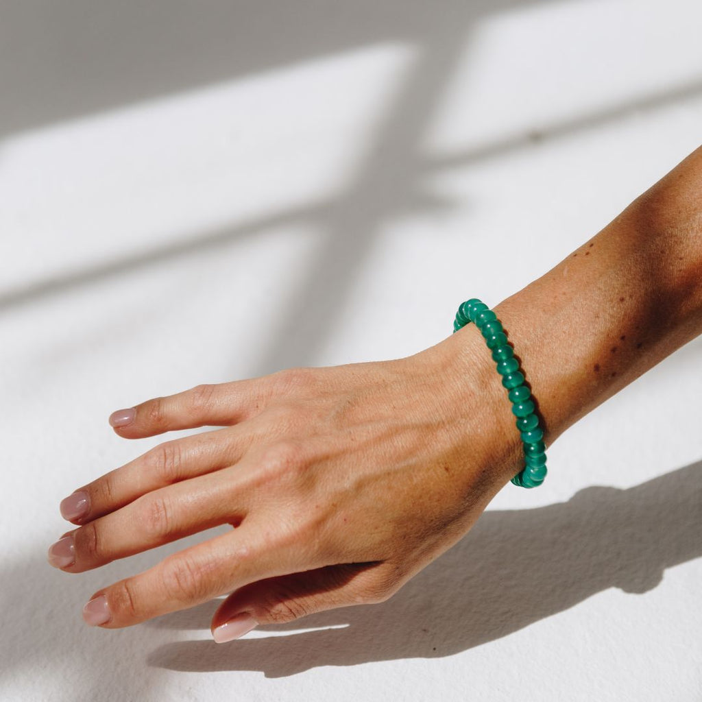 Green Onyx Button Bracelet