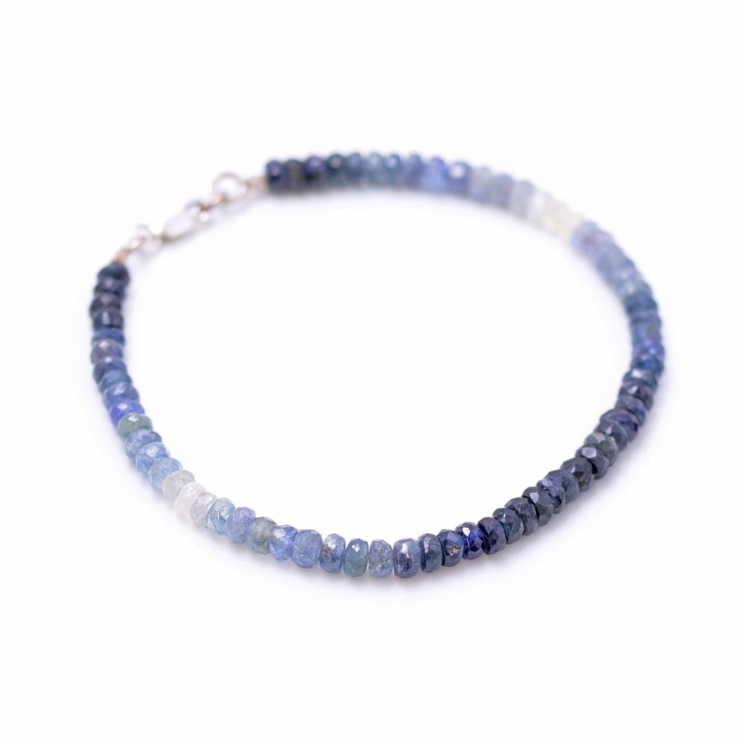 Sapphire Ombre button Stone Bracelet