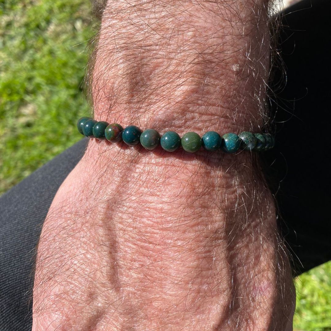 Heliotrope Stone Men's Bracelet