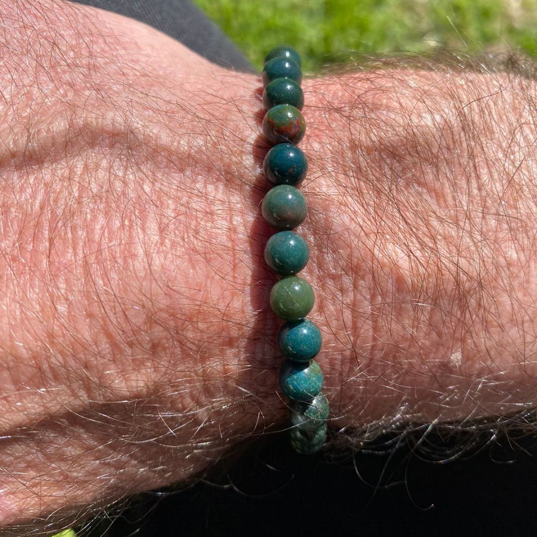 Heliotrope Stone Men's Bracelet