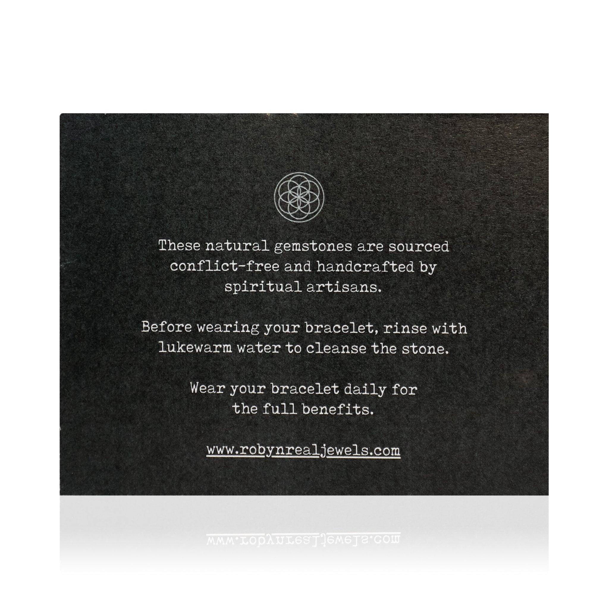 Botswana Grey Agate Stone Bracelet back card