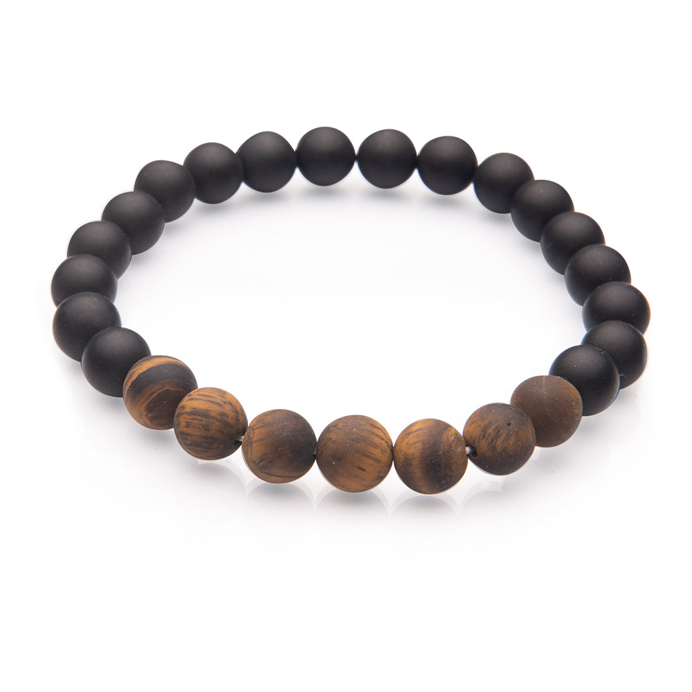 Onyx and Tiger Eye mens bracelet