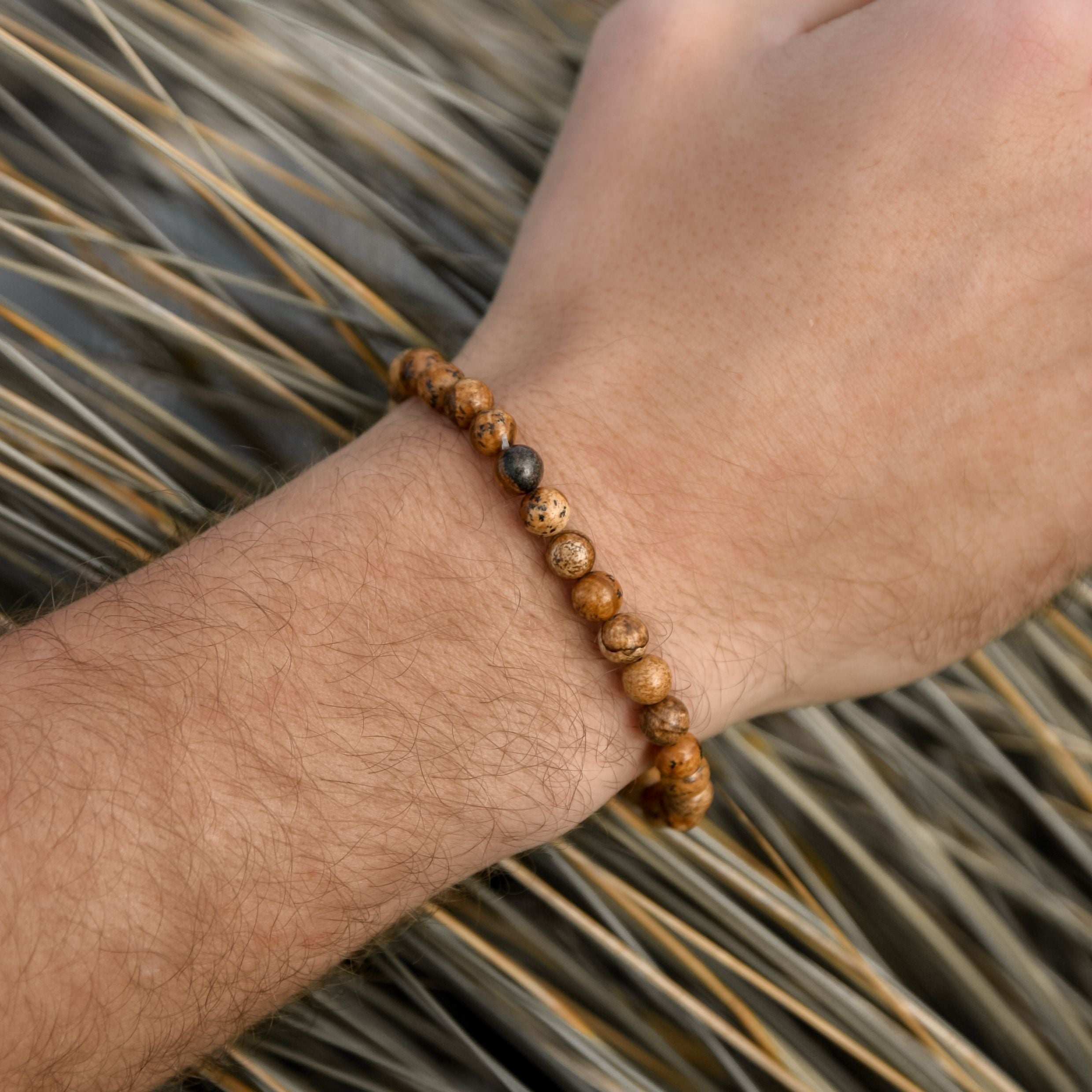 Landscape Jasper Stone Bracelet model image alone