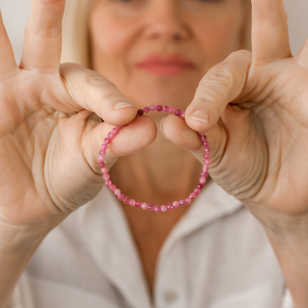 Pink Tourmaline Stone Bracelet - Robyn Real Jewels