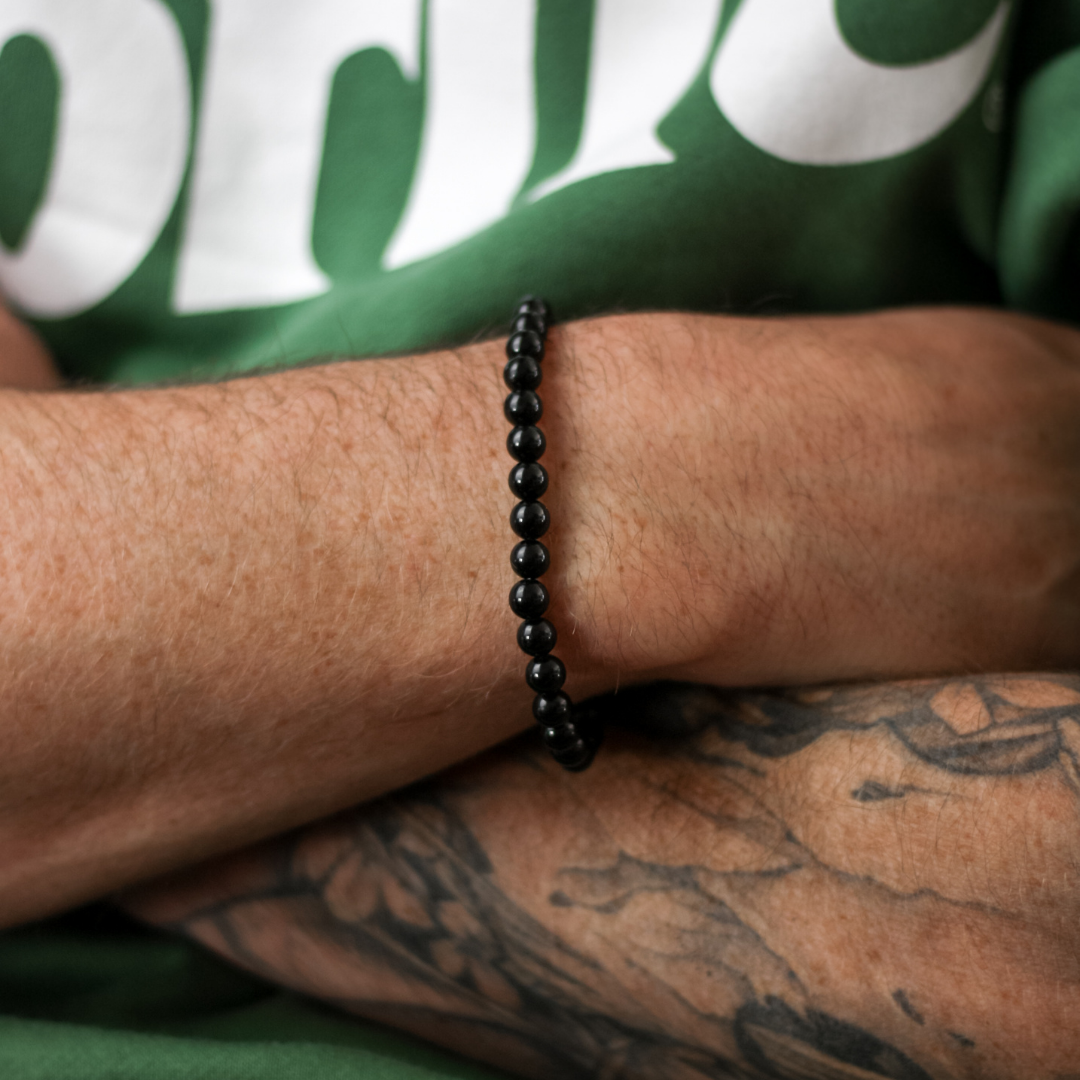 Black Tourmaline Mens Bracelet - Robyn Real Jewels